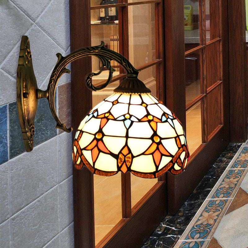 BowLift | Vintage Tulip Wall Lamp Light Etched Glass 1-Light Wall Lamp Shade for Hall