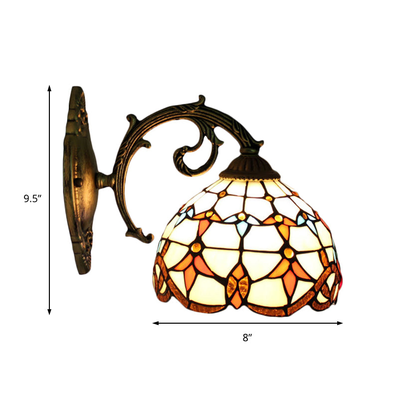 BowLift | Vintage Tulip Wall Lamp Light Etched Glass 1-Light Wall Lamp Shade for Hall