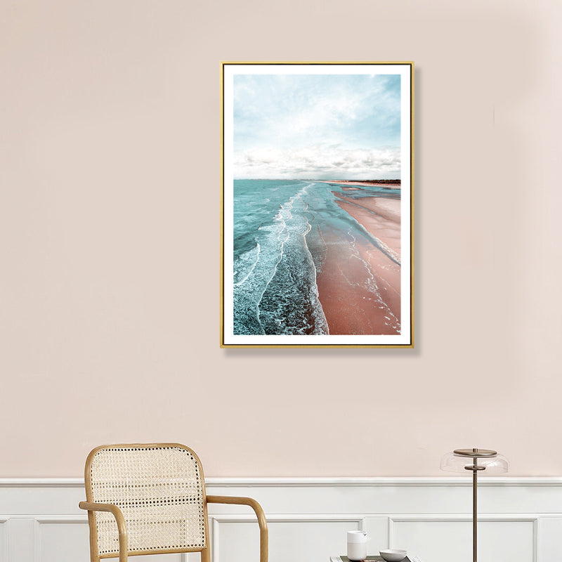 BowLift | Beach canvas tropical serene seascape wall art print in green, multiple sizes available