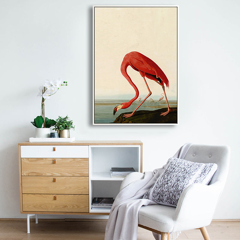 BowLift | Tropical Painting Print Flamingo Canvas Home Indoor Wall Art Decor in Pastel Color