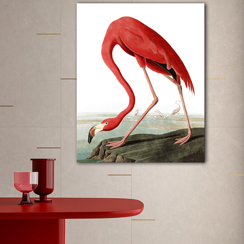 BowLift | Tropical flamingo pattern canvas print texture pink wall decoration for home decor
