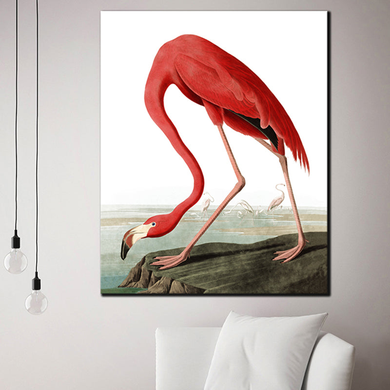 BowLift | Tropical flamingo pattern canvas print texture pink wall decoration for home decor