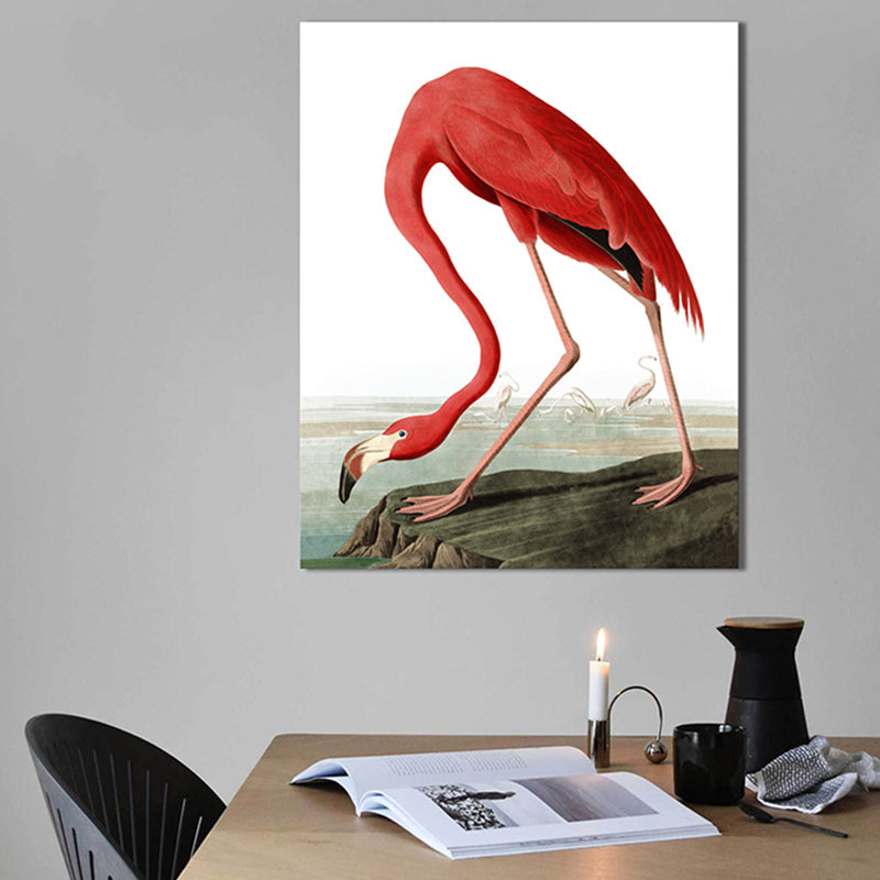 BowLift | Tropical flamingo pattern canvas print texture pink wall decoration for home decor