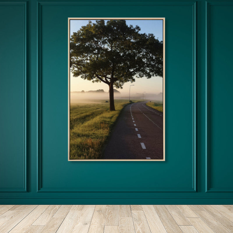 BowLift | Tropical Landscape Wall Decoration Canvas Texture Dark Color Wall Art for Living Room