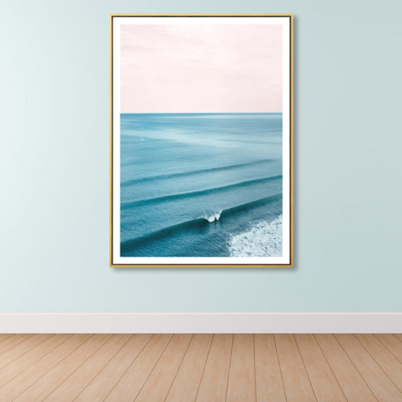 BowLift | Tropical Canvas Print Blue Photographic Ocean Surface with Waves Wall Art for Living Room