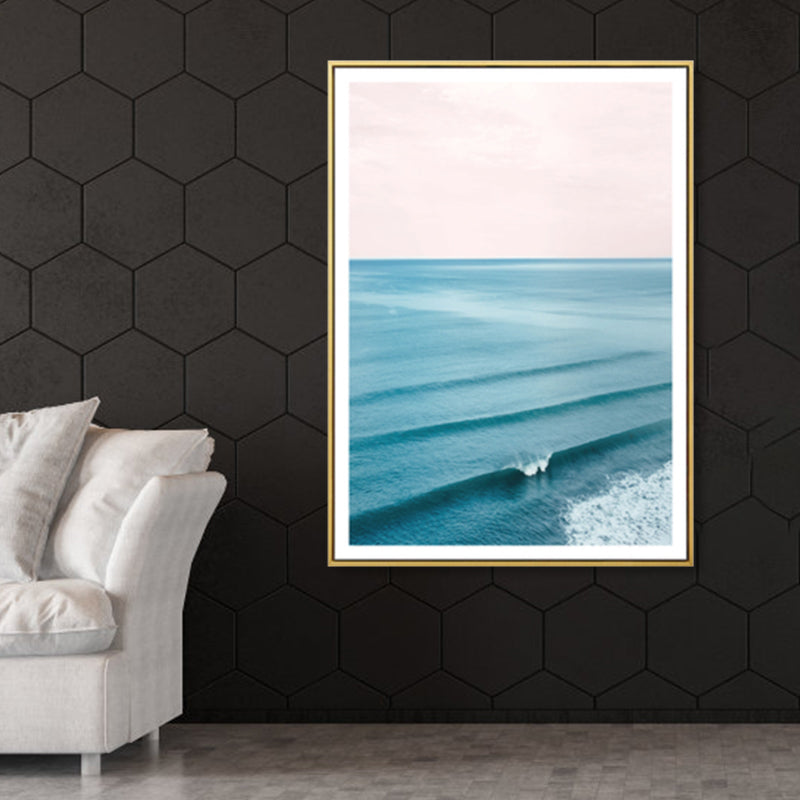 BowLift | Tropical Canvas Print Blue Photographic Ocean Surface with Waves Wall Art for Living Room