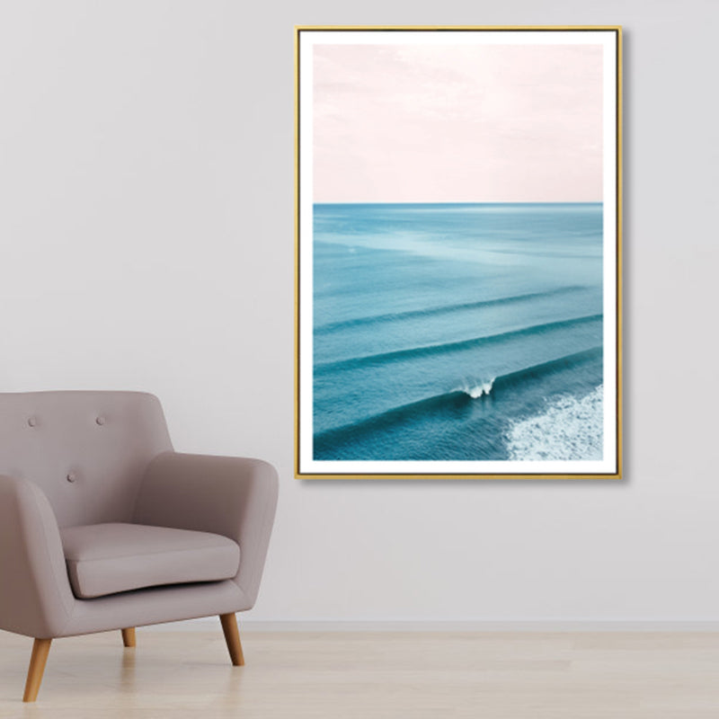 BowLift | Tropical Canvas Print Blue Photographic Ocean Surface with Waves Wall Art for Living Room