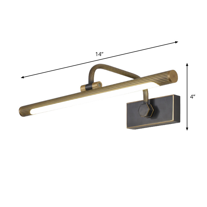 BowLift | Tube LED Wall Lamp Vanity Simplicity Metal Black and Gold Wall Mounted Lamp with Swingarm