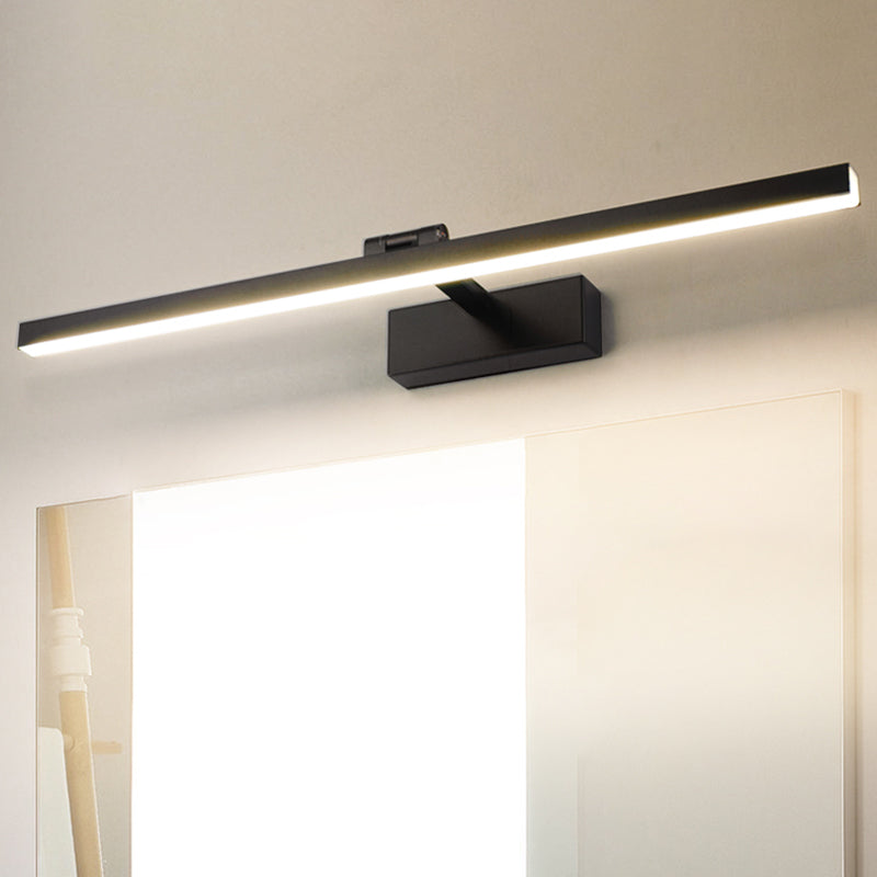 BowLift | Tubular Vanity Lamp Modernism Metal Black/White Finish LED Wall Lighting Ideas in Warm/White Light for Bathroom