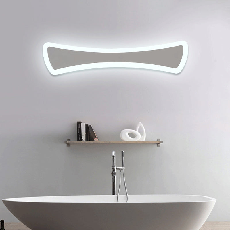 BowLift | Ultra-thin acrylic wash basin lamp contemporary LED silver wall light lighting for bathroom