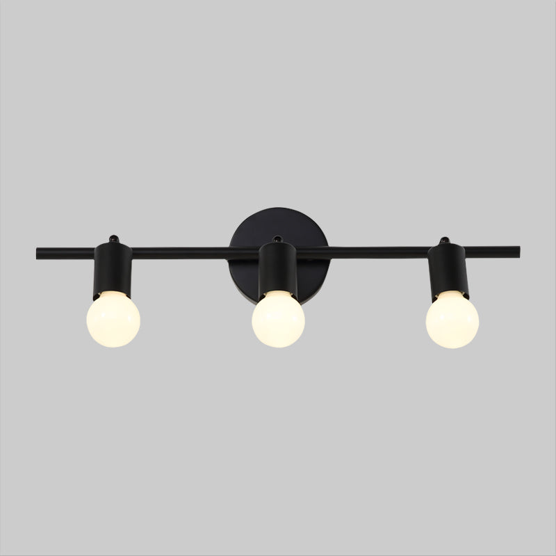 BowLift | Black 3-Arm Sink Light Contemporary 3 Heads Metal Wall Mounted Lighting with Open Lampshade