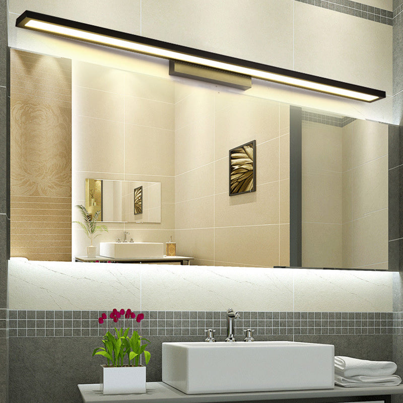 BowLift | Tube Bathroom Vanity Lamp Metal LED Minimal Vanity Light Fixture in Black/Silver, Warm/White Light