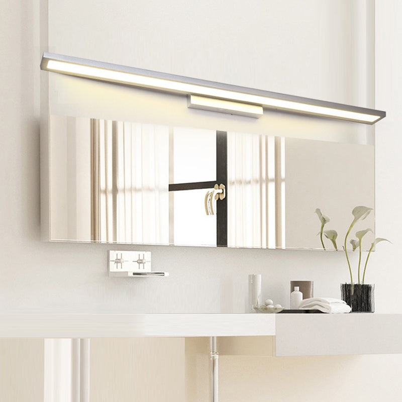 BowLift | Tube Bathroom Vanity Lamp Metal LED Minimal Vanity Light Fixture in Black/Silver, Warm/White Light