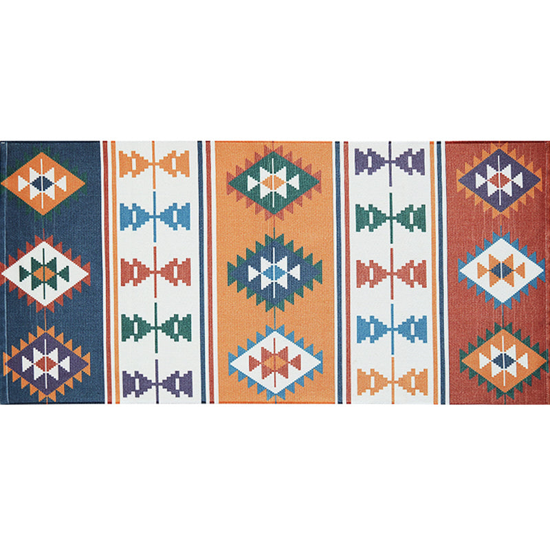 BowLift | Unique Tribal Striped Pattern Rug Multicolor Southwest Rug Cotton Washable Non-Slip Pet-Friendly Rug for the Living Room