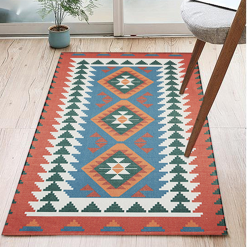 BowLift | Unique Tribal Striped Pattern Rug Multicolor Southwest Rug Cotton Washable Non-Slip Pet-Friendly Rug for the Living Room