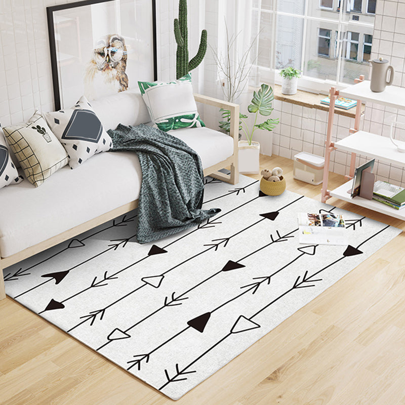 BowLift | Light Gray Bedroom Rug Southwestern Tribal Geometric Pattern Rug Polypropylene Machine Washable Non-Slip Back Rug