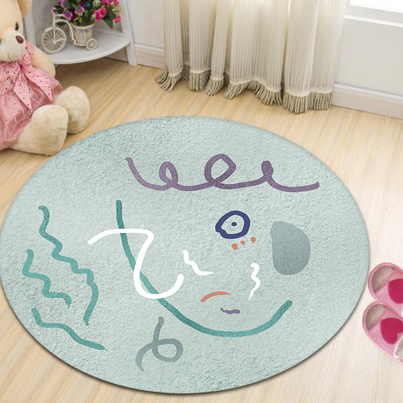 BowLift | Light Green Study Area Rug New Abstract Pattern Rug Polyester Machine Washable Non-Slip Backing Rug