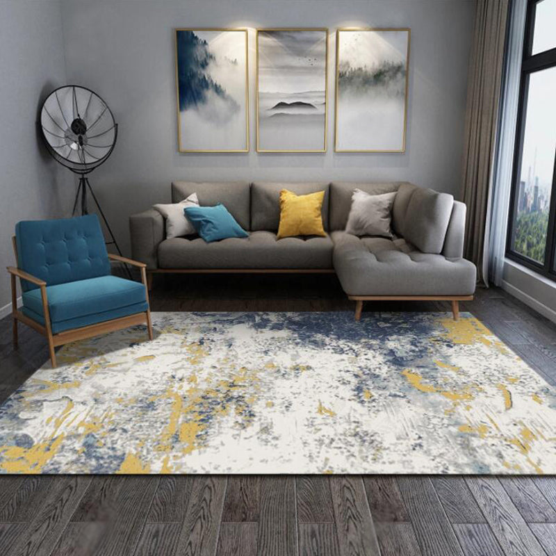 BowLift | Unique Abstract Carpet Beige Industrial Rug Synthetic Non-slip Pet Friendly Washable Rug for Bedroom