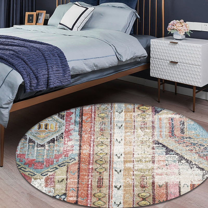 BowLift | Colorful Living Room Carpet Southwestern Tribal Diamond Pattern Carpet Synthetic Machine Washable Non-Slip Back Carpet