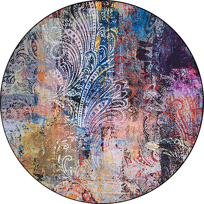 BowLift | Unique Abstract Paisley Pattern Rug Multicolor Modern Rug Polyester Washable Non-slip Pet-friendly Area Rug for Living Room