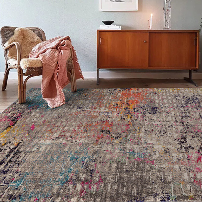 BowLift | Unique Multicolor Industrial Carpet Polyester Abstract Carpet Washable Non-Slip Rug Pet-Friendly Carpet for Decoration