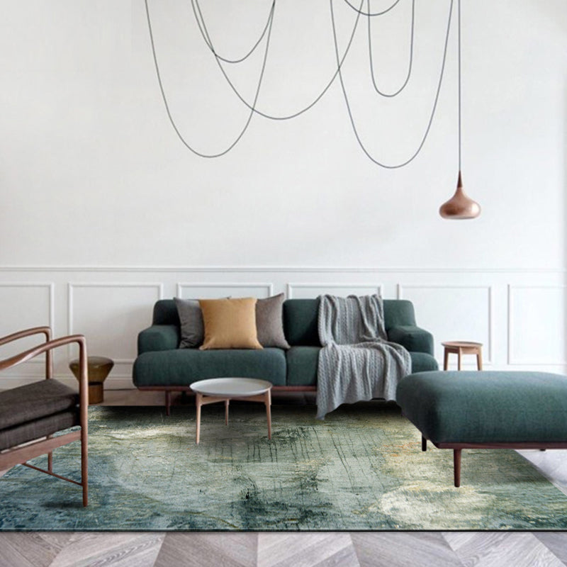 BowLift | Green Modernism Carpet Polyester Abstract Area Rug Pet-Friendly Washable Non-Slip Area Rug for Bedroom