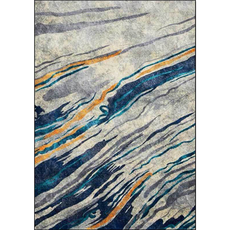 BowLift | Unusual multicolored industrial carpet polyester swirl stripe pattern carpet washable non-slip backing pet-friendly carpet for home