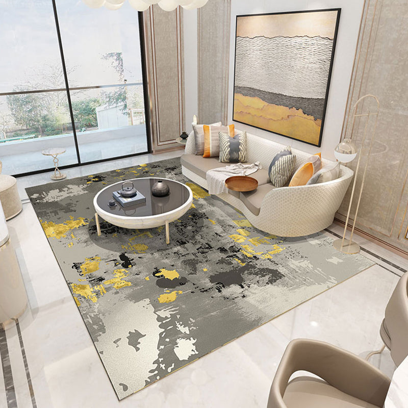 BowLift | Funky Abstract Area Rug Multi Color Contemporary Rug Polyester Washable Non-slip Pet Friendly Carpet for the Living Room