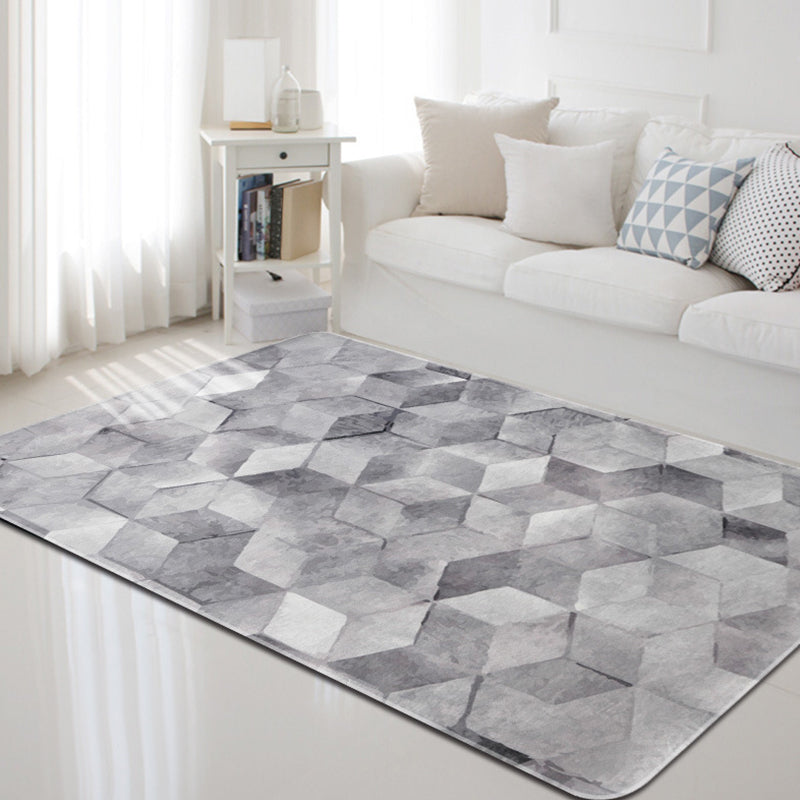 BowLift | Dark geometric pattern rug Synthetic creative rug Non-slip rug for home decor