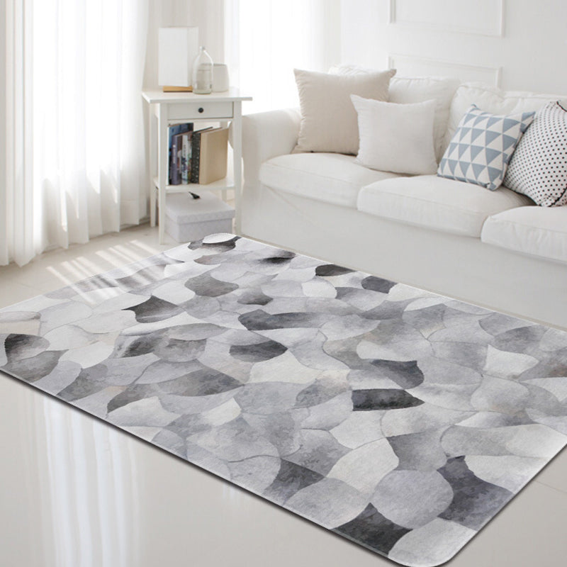 BowLift | Dark geometric pattern rug Synthetic creative rug Non-slip rug for home decor