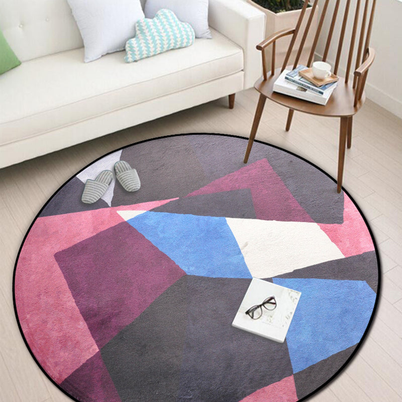 BowLift | Unique Multi Colors Geometric Carpet Polyester Contemporary Indoor Carpet Machine Washable Rug for Home