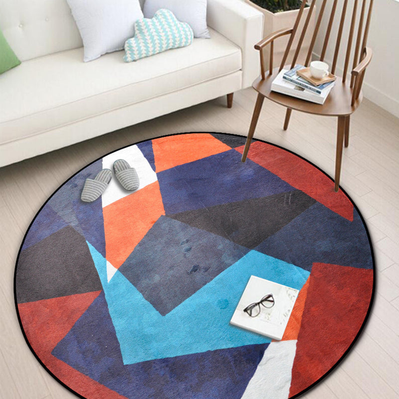 BowLift | Unique Multi Colors Geometric Carpet Polyester Contemporary Indoor Carpet Machine Washable Rug for Home