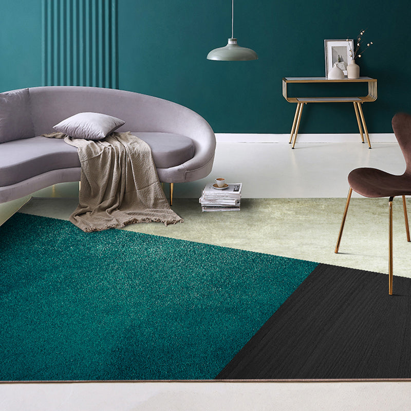BowLift | Dark Color Simple Rug Polypropylene Color Block Geometric Carpet Non-Slip Pet-Friendly Rug for Home