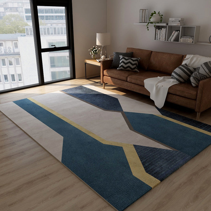 BowLift | Dark Color Block Abstract Rug Polypropylene Minimalist Carpet Stain Resistant Non-Slip Back Rug for Bedroom