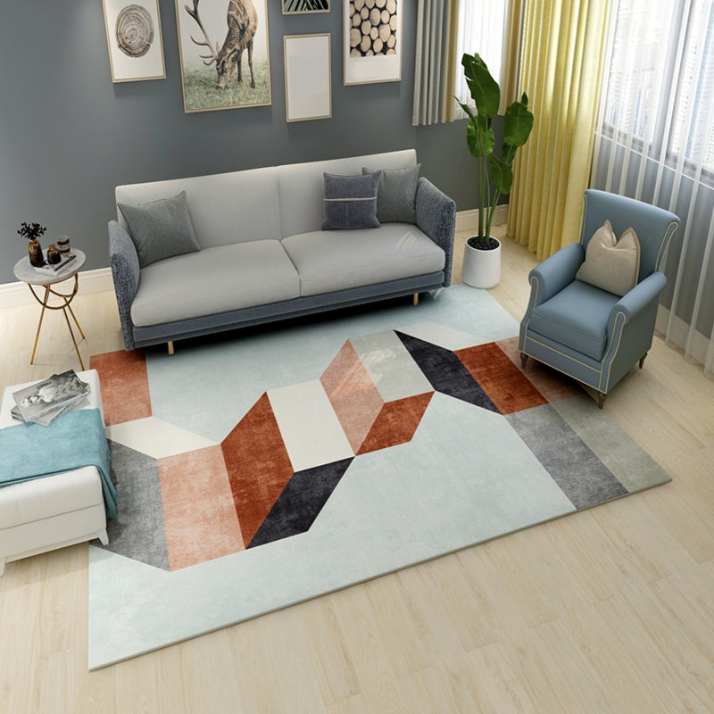 BowLift | Bold Geometric Color Block Rug Multicolored Polypropylene Rug Pet-Friendly Stain-Resistant Rug for Home Decor
