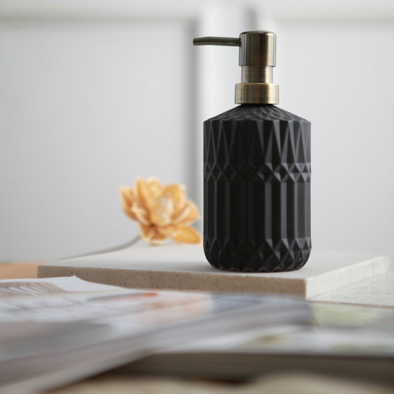 BowLift | Diamond Pattern Glass Soap Dispenser