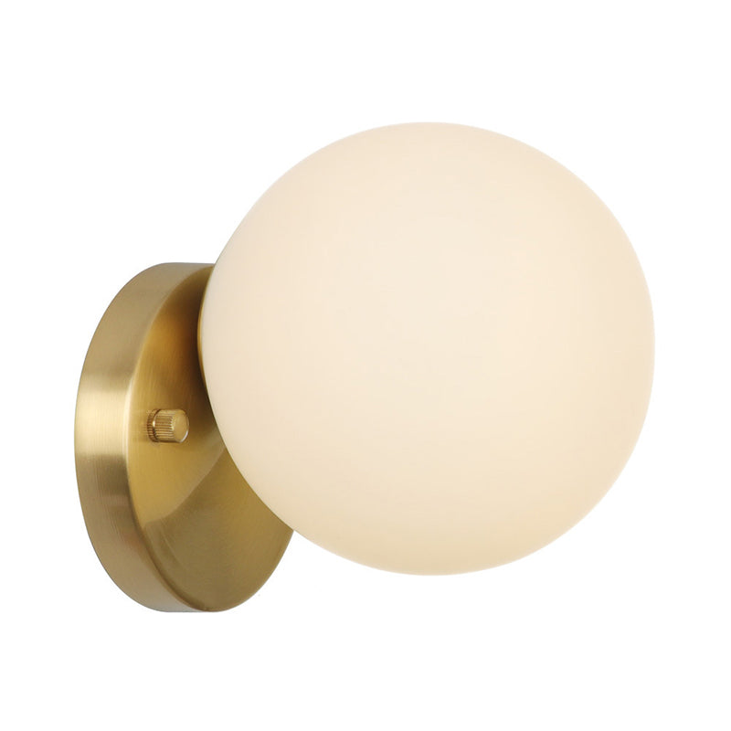 BowLift | Brass 1-Light Wall Lamp Fixture Antique Frosted White Glass Tulip Shade/Cylinder Wall Mount Light with Arm