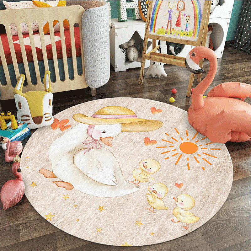 BowLift | Pastel Colorful Animals Carpet Synthetic Cartoon Rug Non-slip Back Stain Resistant Carpet for Preschool