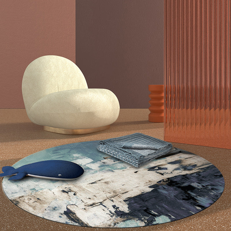 BowLift | Dark Industrial Area Rug Synthetic Abstract Oil Painting Print Rug Stain Resistant Carpet for Home Decor