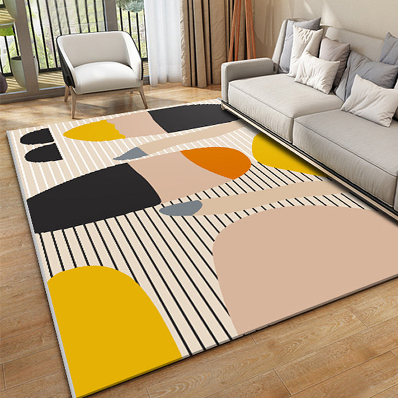 BowLift | Pastel color novelty rug polypropylene color block design print abstract rug easy to maintain rug for home decoration