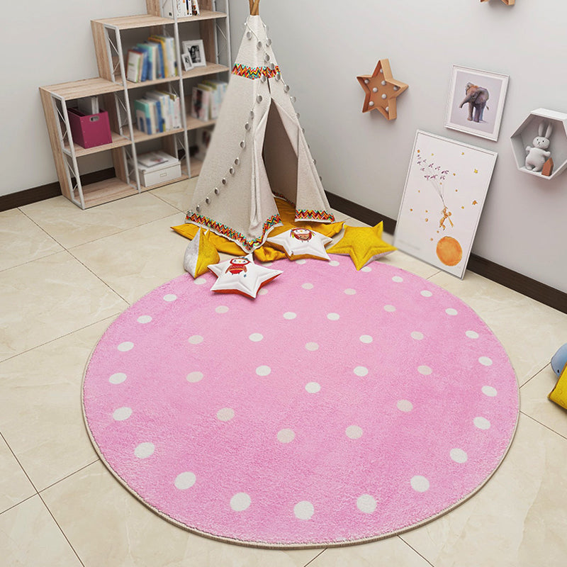BowLift | Pastel Color Circle Rug Polypropylene Kids Style Rug Pet Friendly Indoor Rug for Baby Room