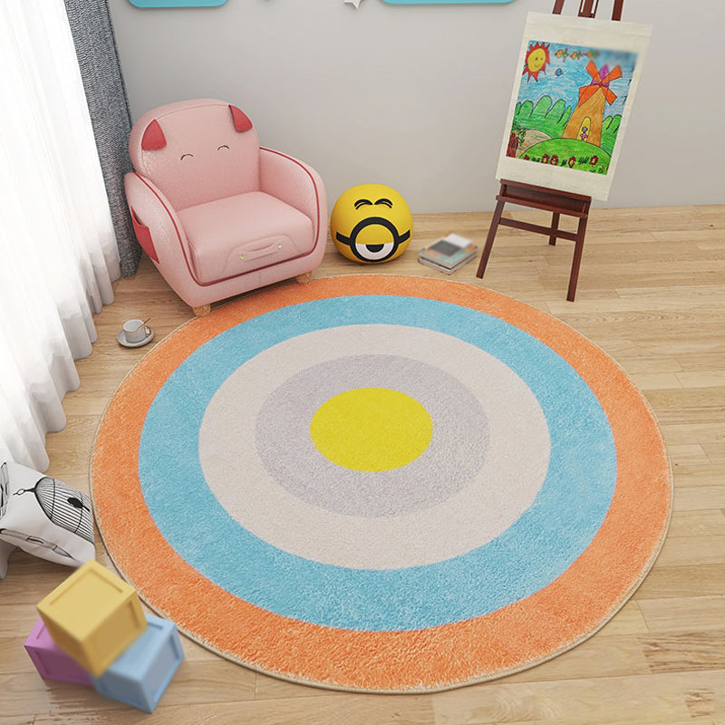 BowLift | Pastel Color Circle Rug Polypropylene Kids Style Rug Pet Friendly Indoor Rug for Baby Room