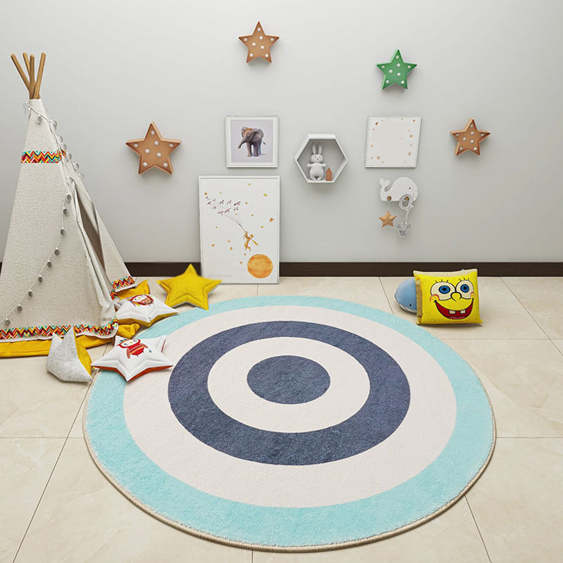 BowLift | Pastel Color Circle Rug Polypropylene Kids Style Rug Pet Friendly Indoor Rug for Baby Room