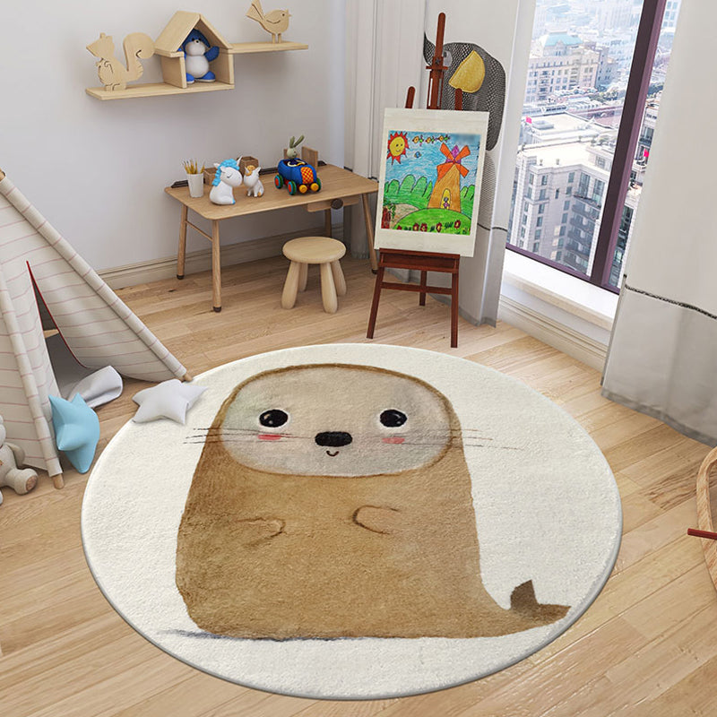 BowLift | Cartoon Animal Indoor Carpet Soft Color Polyester Rug Non-Slip Backing Washable Rug for Children's Room