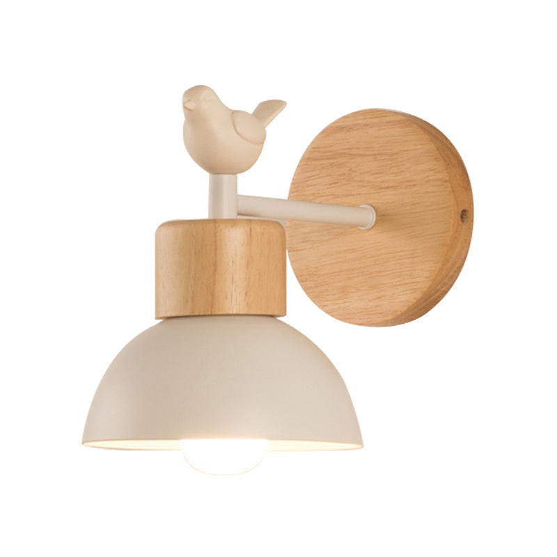 BowLift | NordicDome - Metal and Wood Wall Lamp with Bird for the Children's Room