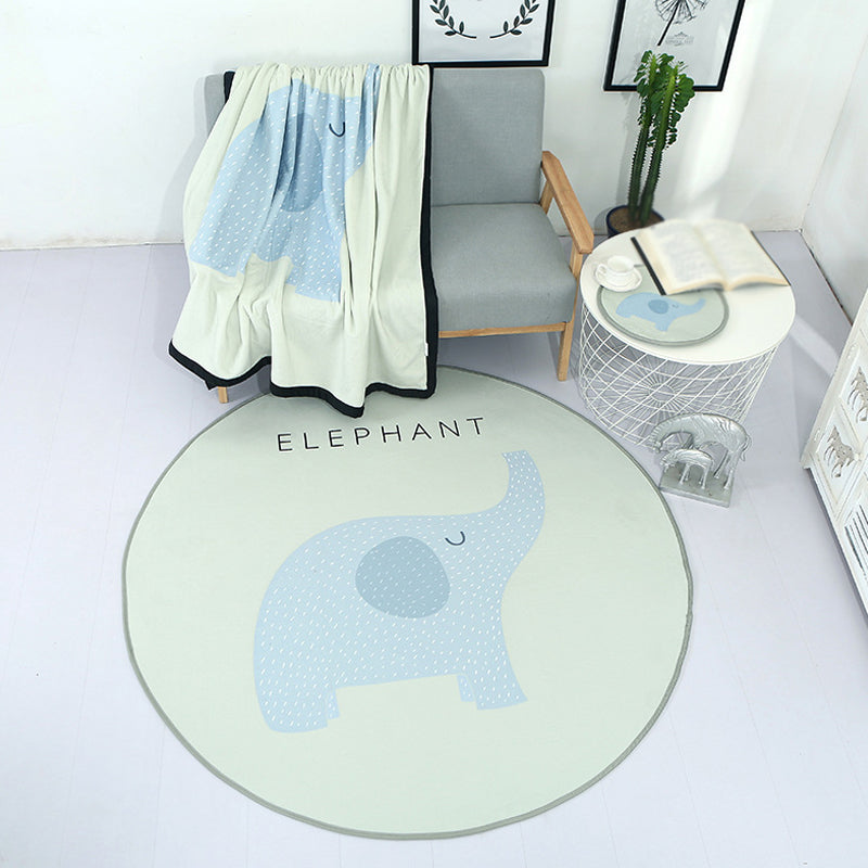 BowLift | Beautiful Children's Indoor Light Color Animal Rug with Words Non-Slip Backing Pet-Friendly Rug