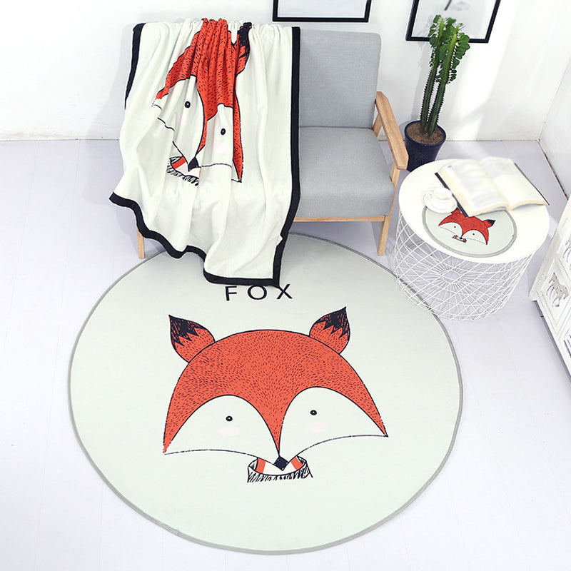 BowLift | Beautiful Children's Indoor Light Color Animal Rug with Words Non-Slip Backing Pet-Friendly Rug