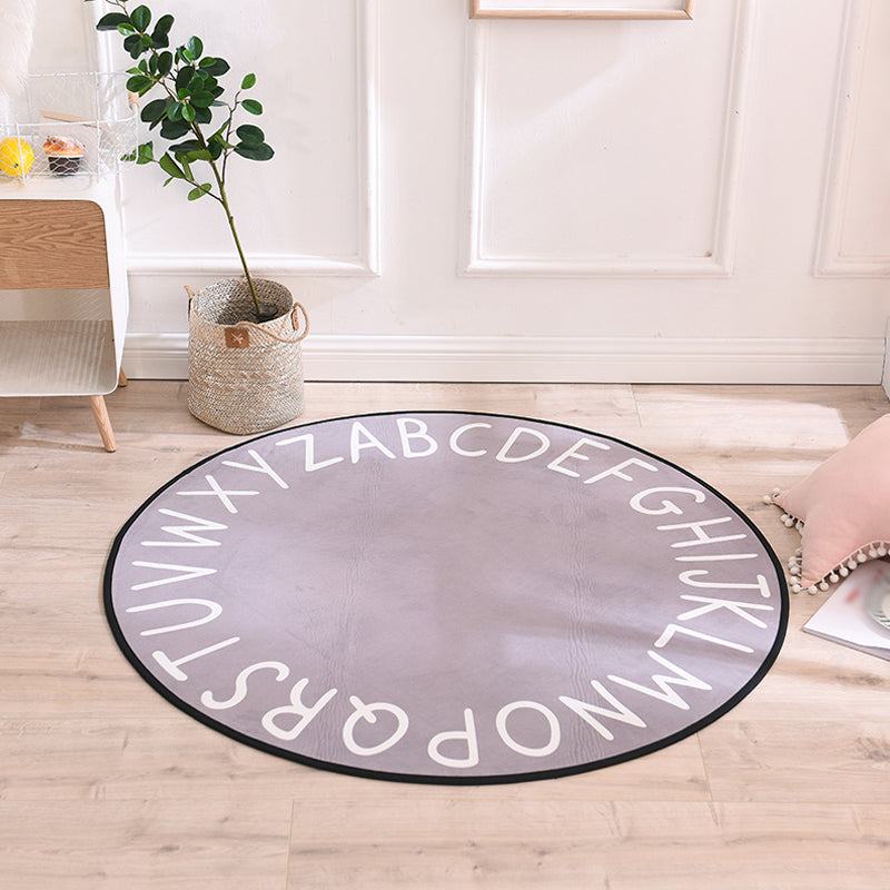 BowLift | Pastel Alphabet Rug Synthetic Children Area Carpet Non-Slip Underlay Carpet for Children's Room