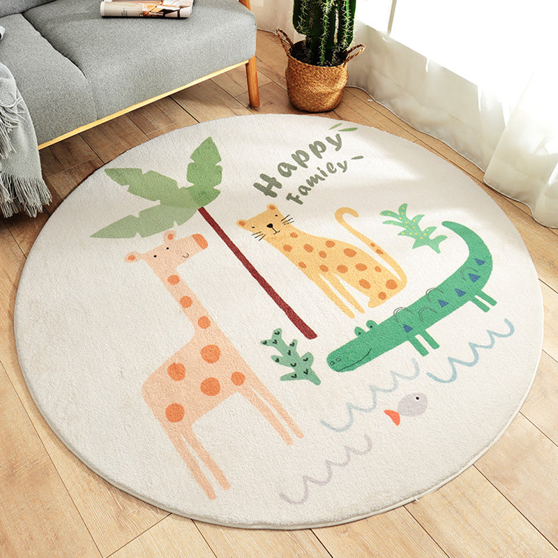 BowLift | Beautiful Kids Style Rug Soft Color Animal and Word Pattern Carpet Pet Friendly Non-Slip Rug for the Children's Room