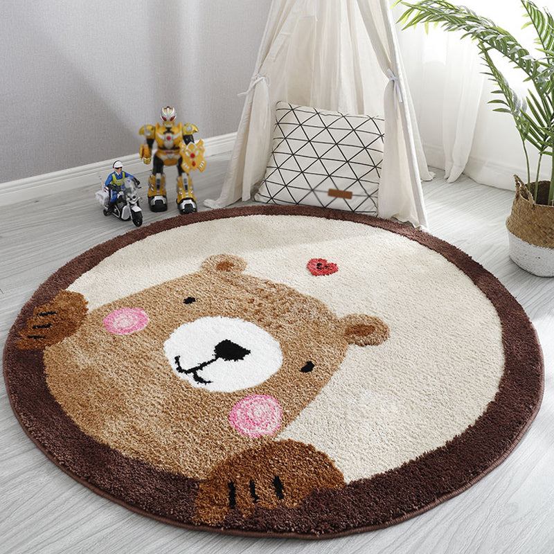 BowLift | Light colored Baby room Rug Cartoon Animal Area Rug Polypropylene Pet friendly Non-slip Rug